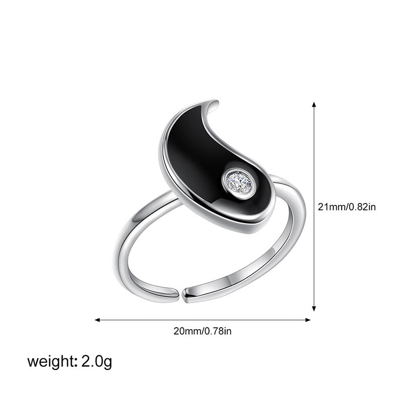 Wear FengShui Yin Yang Titanium Steel Cuff Balance Couple Ring