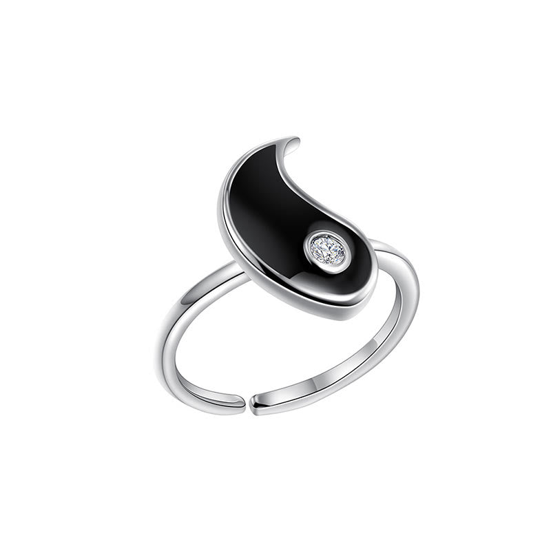 Wear FengShui Yin Yang Titanium Steel Cuff Balance Couple Ring