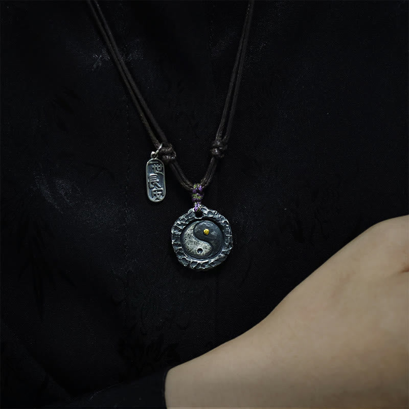 Wear FengShui 999 Sterling Silver Tai Chi Yin Yang Design Harmony Necklace Pendant
