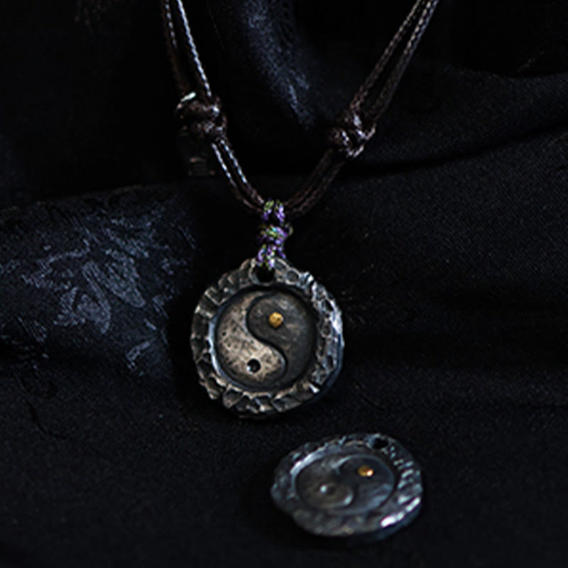 Wear FengShui 999 Sterling Silver Tai Chi Yin Yang Design Harmony Necklace Pendant