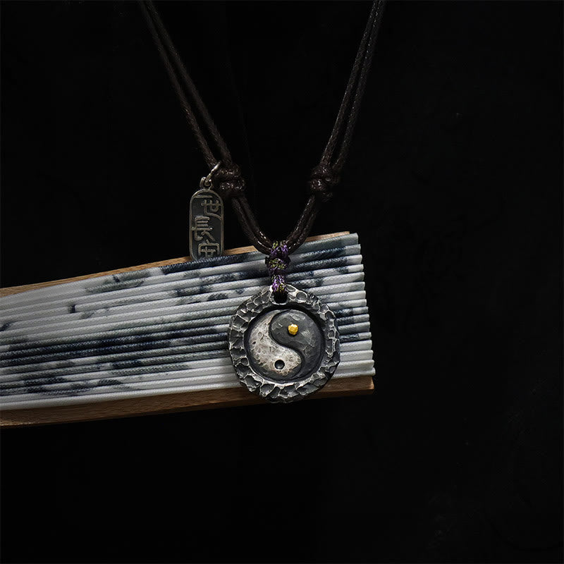 Wear FengShui 999 Sterling Silver Tai Chi Yin Yang Design Harmony Necklace Pendant