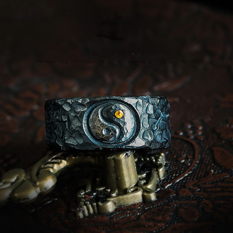 Wear FengShui 999 Sterling Silver Yin Yang Balance Ring