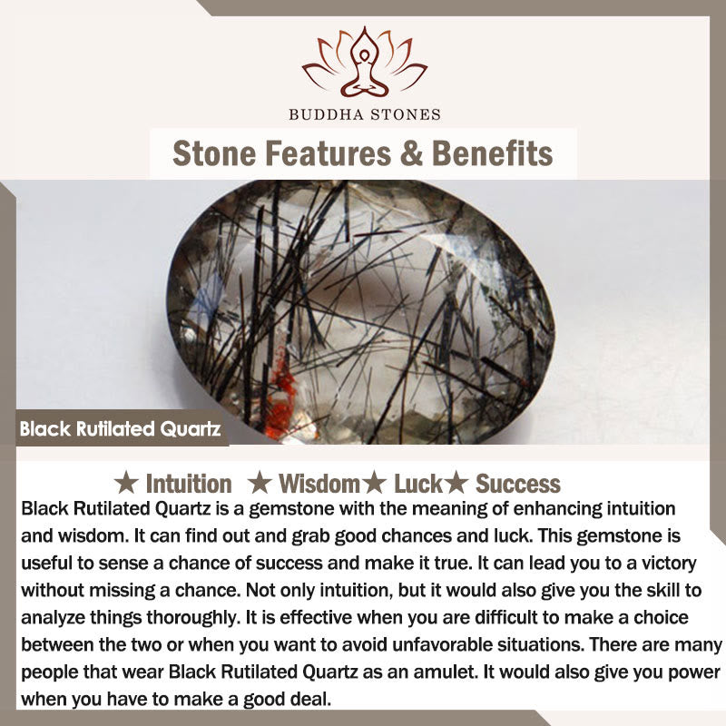 Wear FengShui Black Obsidian Black Rutilated Quartz Moonstone Cube Strength Bracelet
