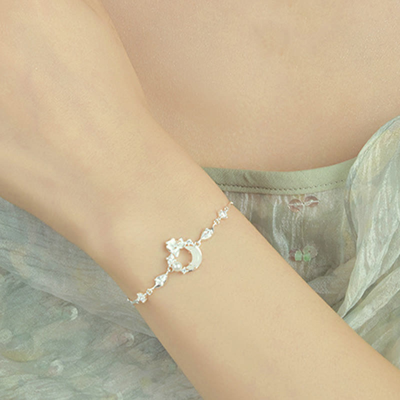 Wear FengShui Hetian Jade 925 Sterling Silver Cubic Zirconia Pearl Lotus Bracelet