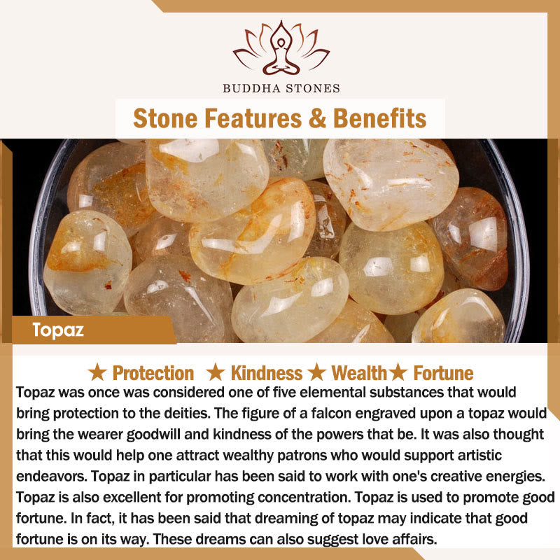 Wear FengShui Topaz Beads Om Mani Padme Hum Fortune Bracelet