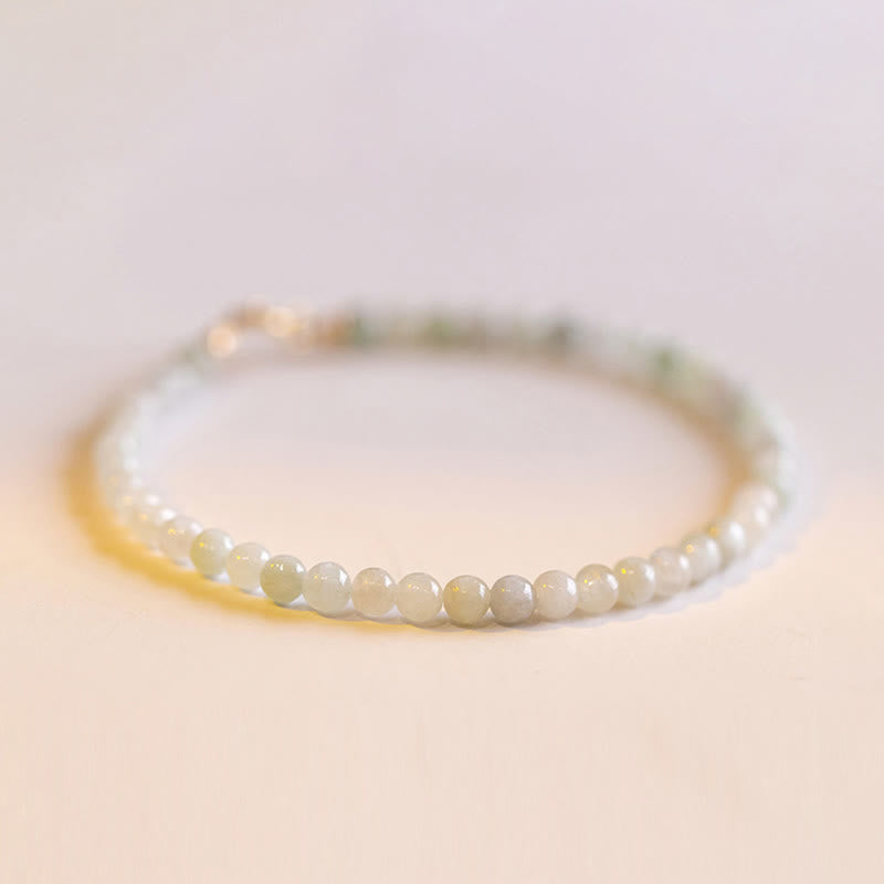 Wear FengShui 2mm Jade Ultra-thin Beads 14k Gold Plated Copper Luck Bracelet