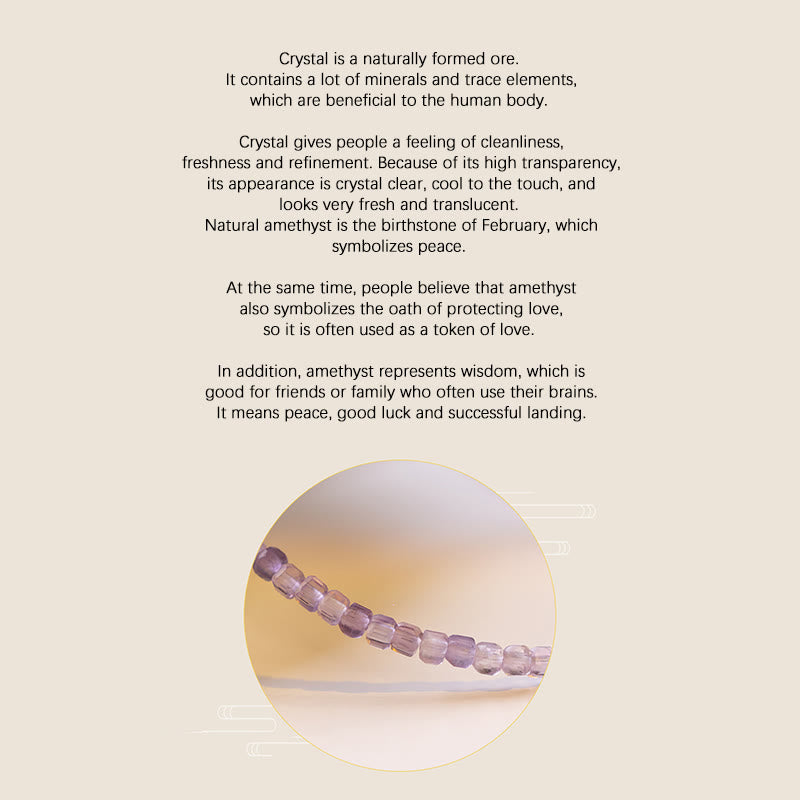 Wear FengShui 2.5mm Natural Amethyst Ultra-thin Beads 14k Gold Plated Copper Inner Peace Bracelet