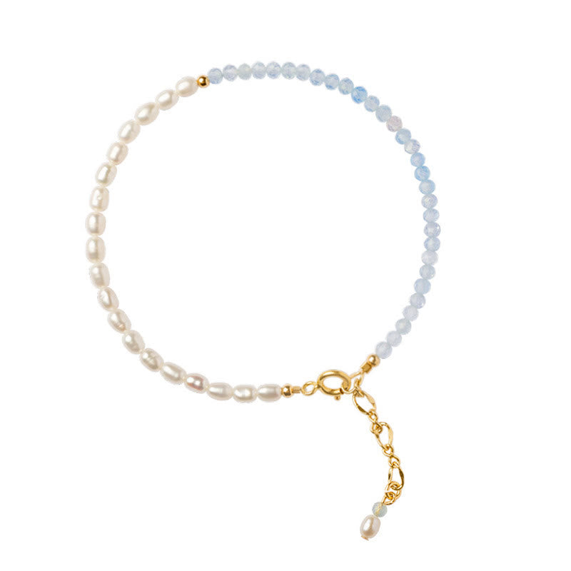 Wear FengShui 2mm Turquoise Pearl Ultra-thin Beads 14k Gold Plated Copper Wisdom Bracelet
