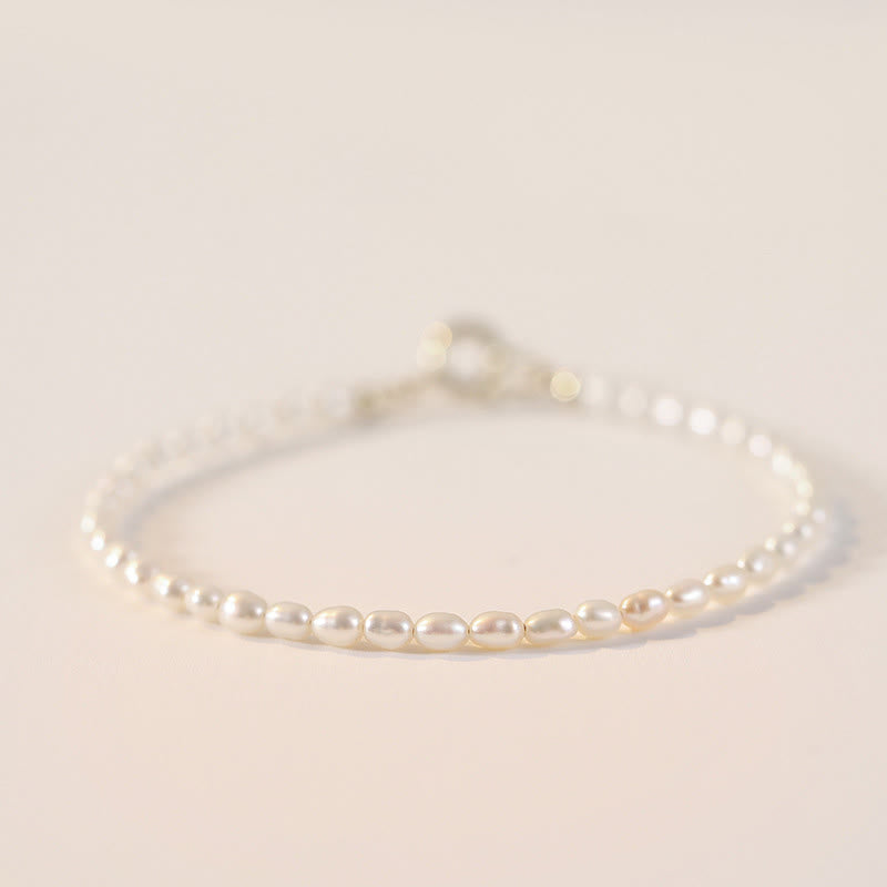 Wear FengShui 2mm Natural Pearl Ultra-thin Beads 14k Gold Plated Copper Wisdom Bracelet