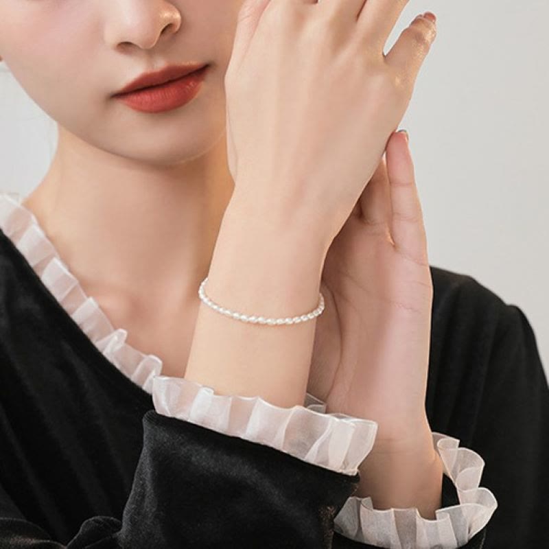 Wear FengShui 2mm Natural Pearl Ultra-thin Beads 14k Gold Plated Copper Wisdom Bracelet