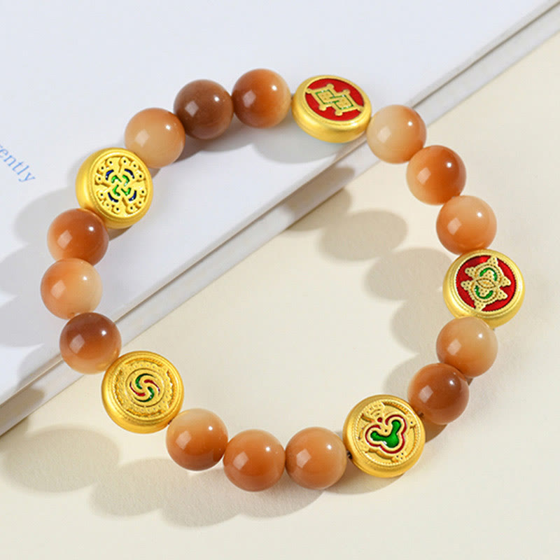 Wear FengShui Bodhi Seed Five Directions Gods of Wealth Wisdom Bracelet