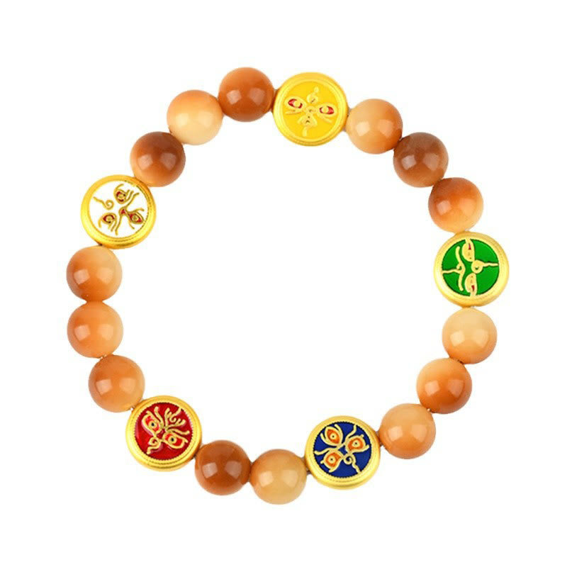 Wear FengShui Bodhi Seed Five Directions Gods of Wealth Wisdom Bracelet