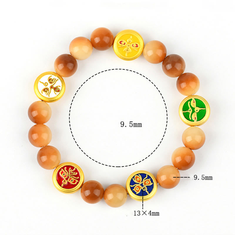 Wear FengShui Bodhi Seed Five Directions Gods of Wealth Wisdom Bracelet