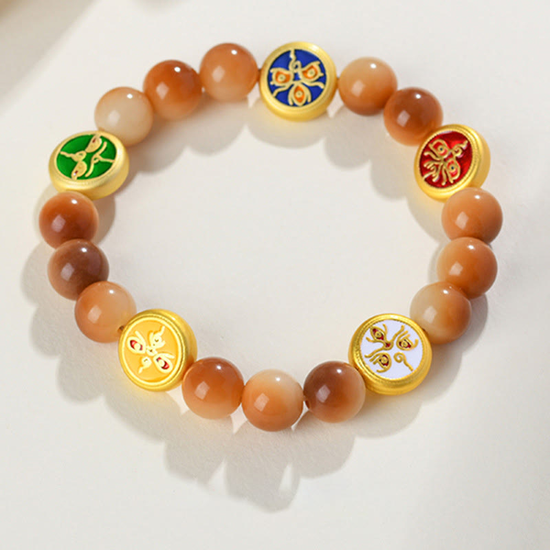 Wear FengShui Bodhi Seed Five Directions Gods of Wealth Wisdom Bracelet