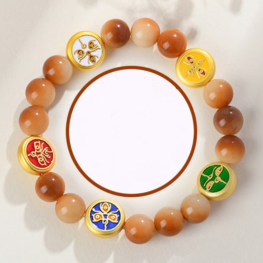Wear FengShui Bodhi Seed Five Directions Gods of Wealth Wisdom Bracelet