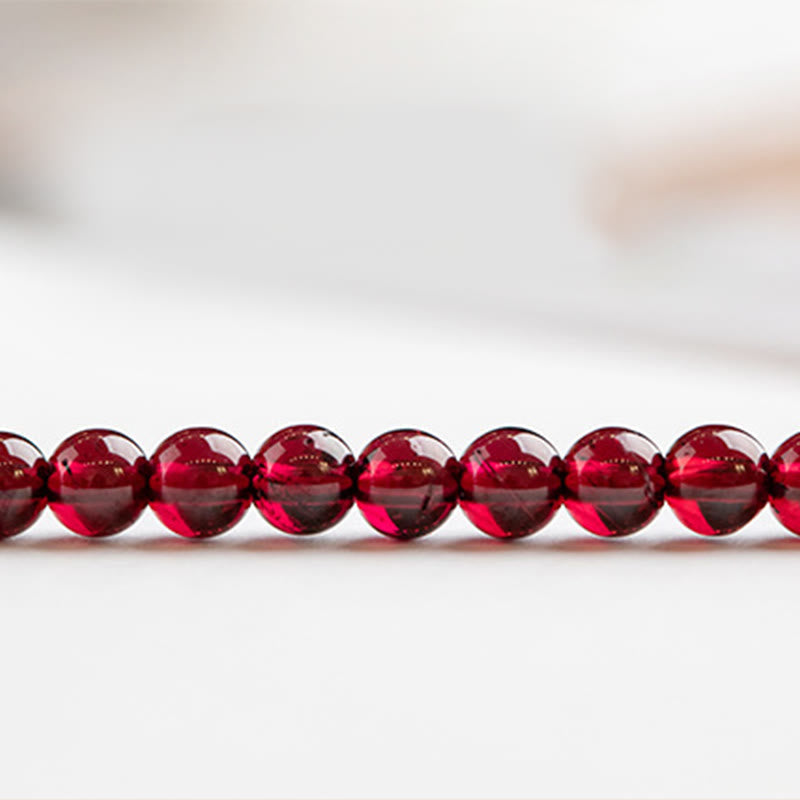 Wear FengShui 3mm Natural Small Garnet Ultra-Thin Beads Protection Bracelet