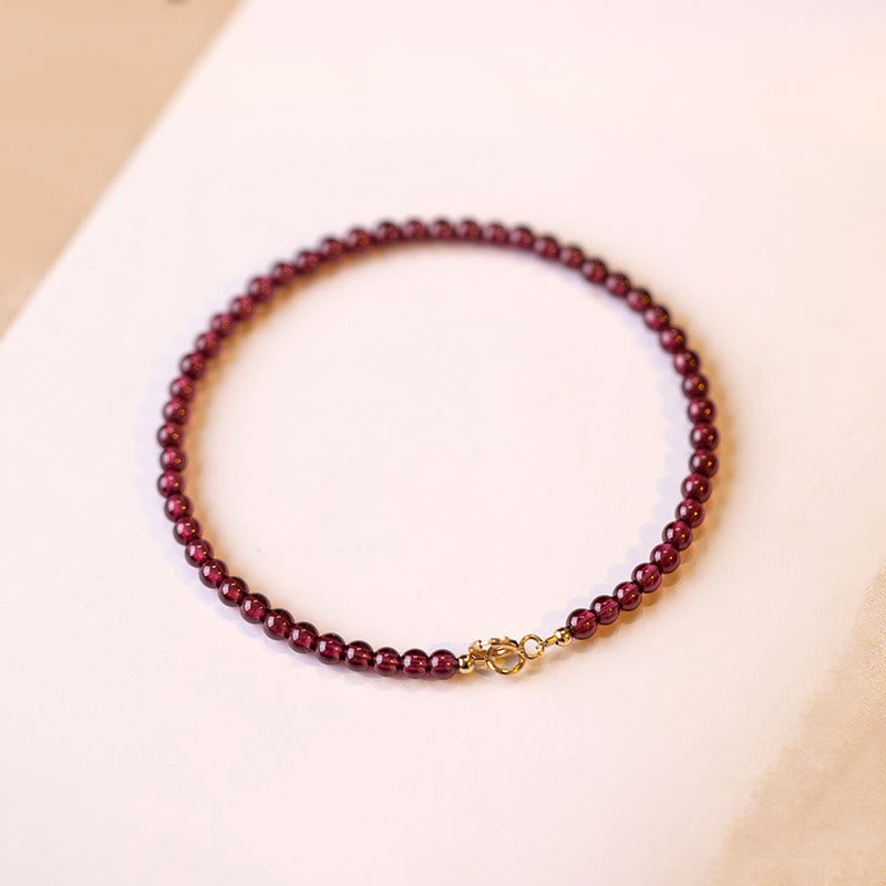Wear FengShui 3mm Natural Small Garnet Ultra-Thin Beads Protection Bracelet