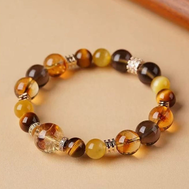 Wear FengShui Citrine Topaz Tiger Eye Happiness Bracelet