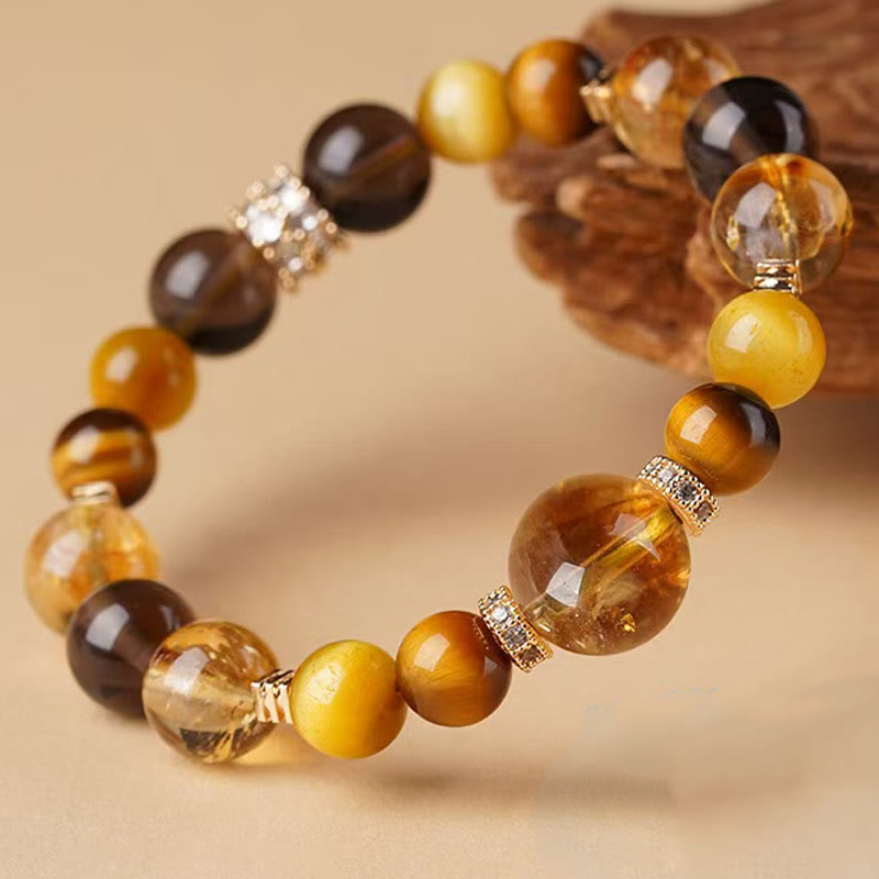 Wear FengShui Citrine Topaz Tiger Eye Happiness Bracelet