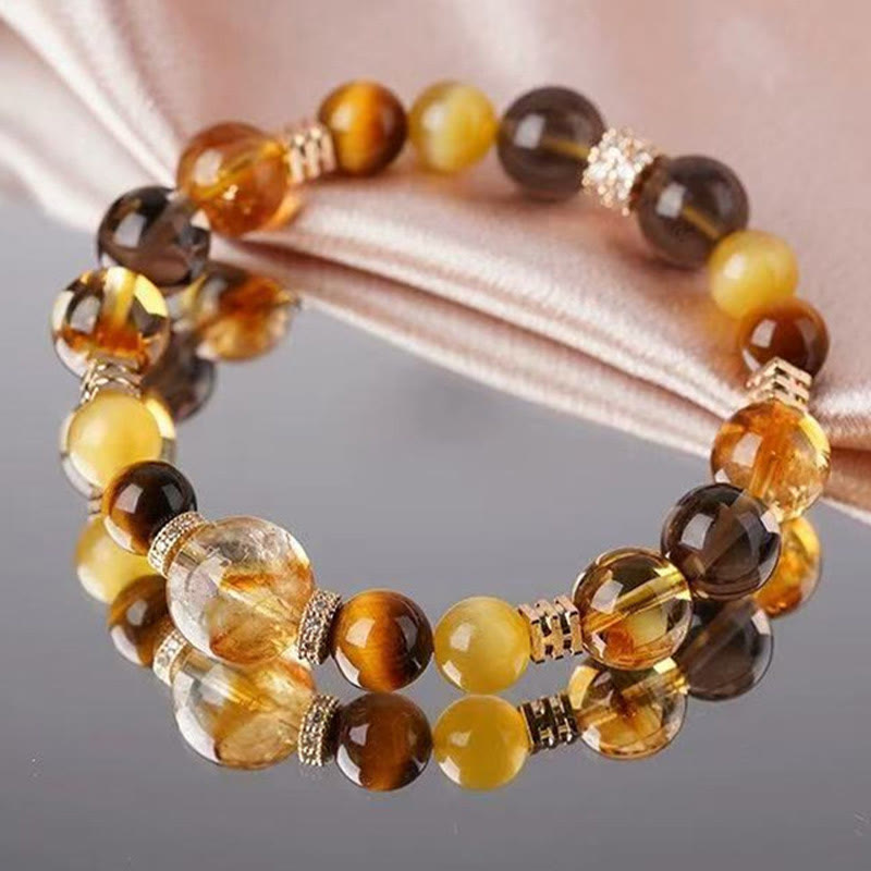 Wear FengShui Citrine Topaz Tiger Eye Happiness Bracelet