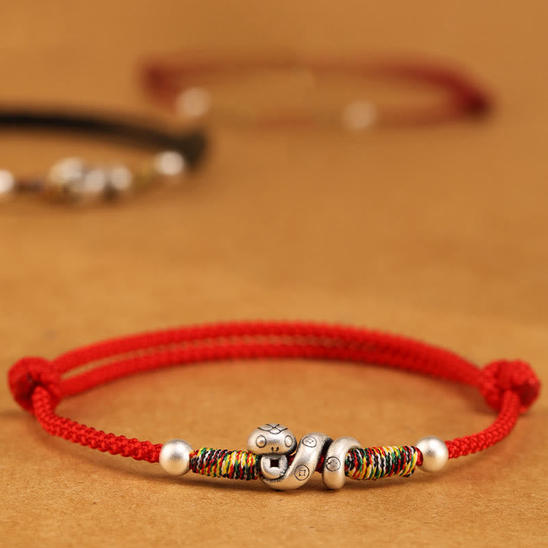 Wear FengShui Red String 999 Sterling Silver Year Of The Snake Anklet