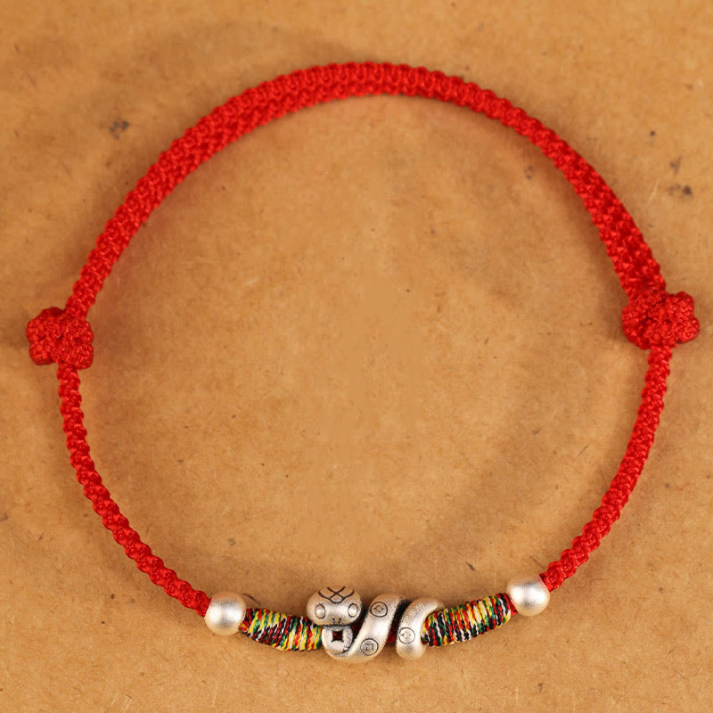 Wear FengShui Red String 999 Sterling Silver Year Of The Snake Anklet