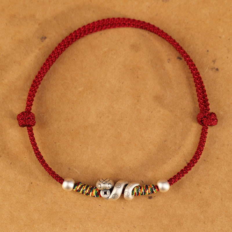 Wear FengShui Red String 999 Sterling Silver Year Of The Snake Anklet