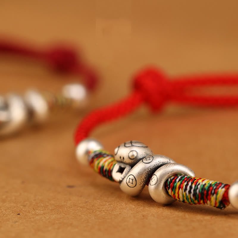 Wear FengShui Red String 999 Sterling Silver Year Of The Snake Anklet
