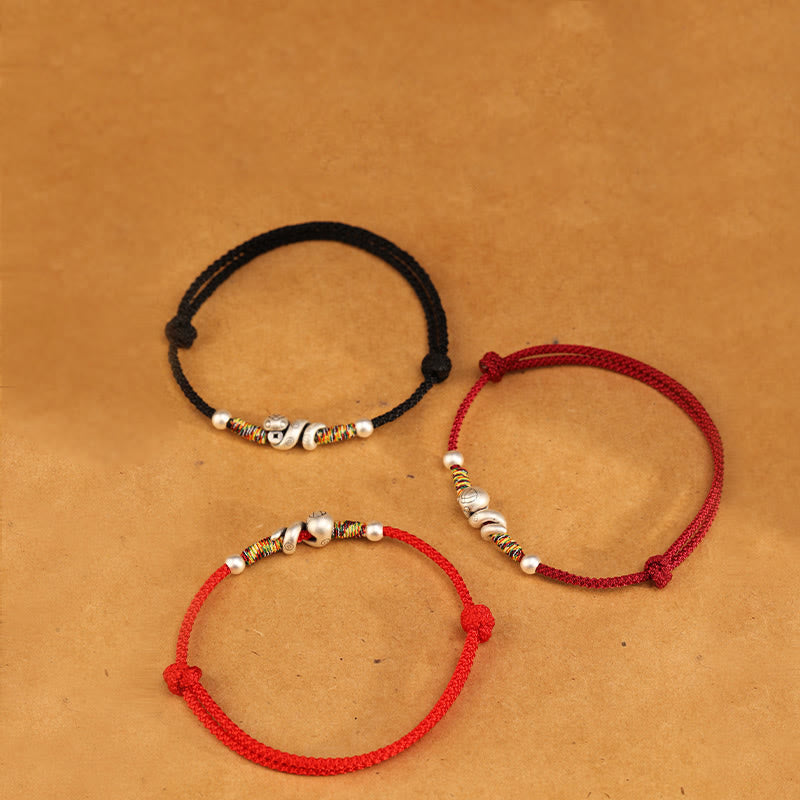 Wear FengShui Red String 999 Sterling Silver Year Of The Snake Anklet