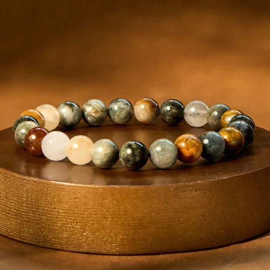 Wear FengShui Natural Eagle's Eye Stone Confidence Positive Bracelet