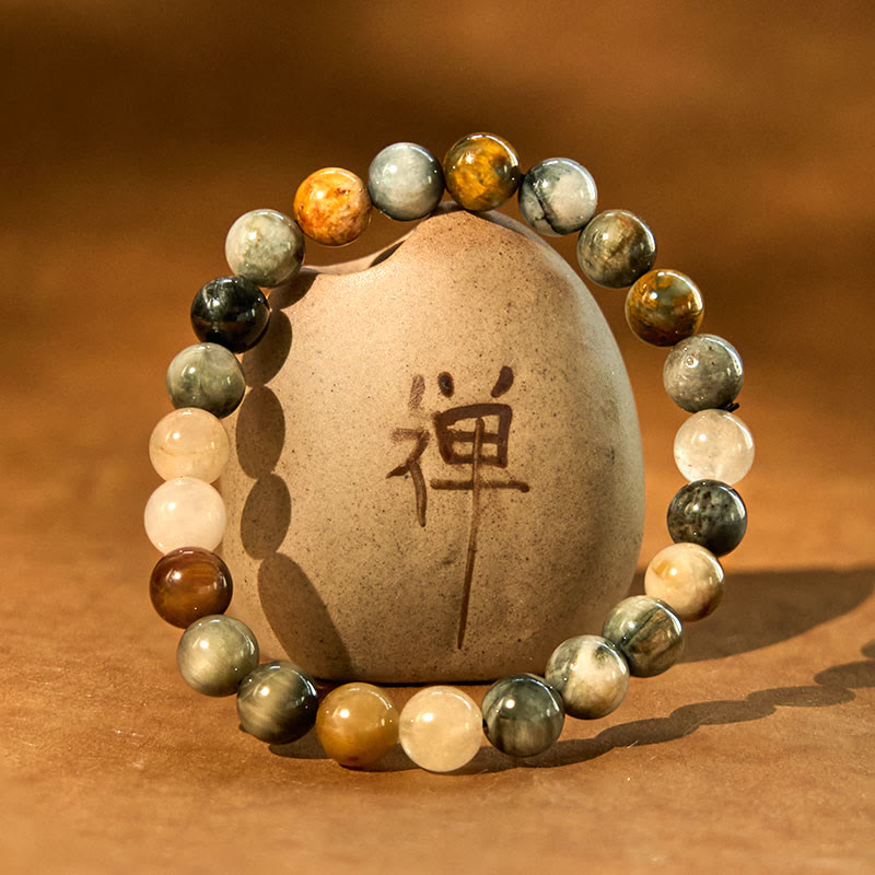 Wear FengShui Natural Eagle's Eye Stone Confidence Positive Bracelet