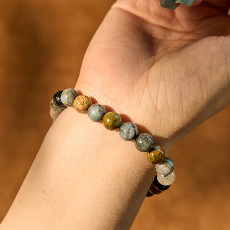 Wear FengShui Natural Eagle's Eye Stone Confidence Positive Bracelet