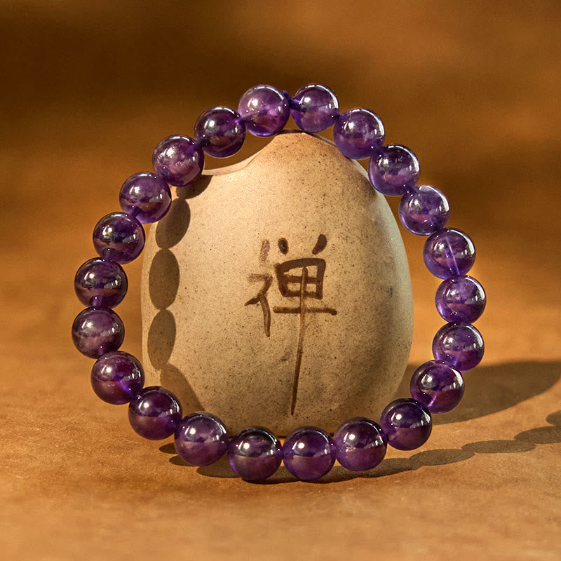 Wear FengShui Natural Amethyst Inner Peace Meditation Bracelet