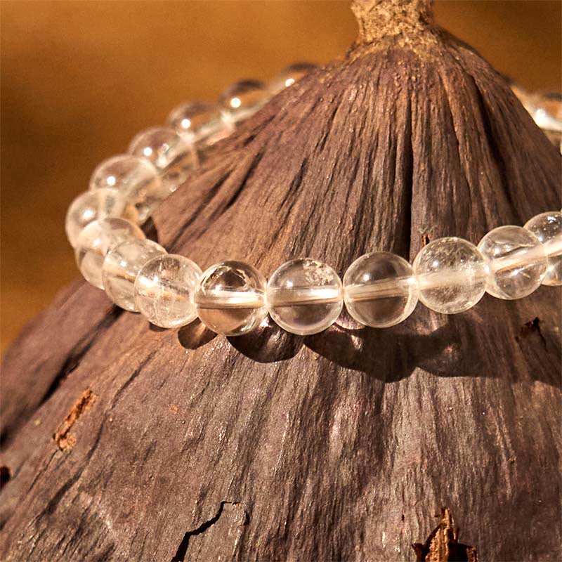 Wear FengShui Natural White Crystal Clarity Meditation Bracelet