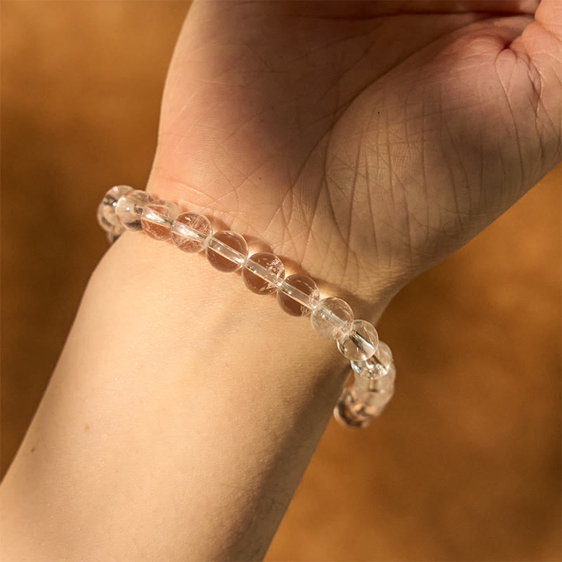 Wear FengShui Natural White Crystal Clarity Meditation Bracelet