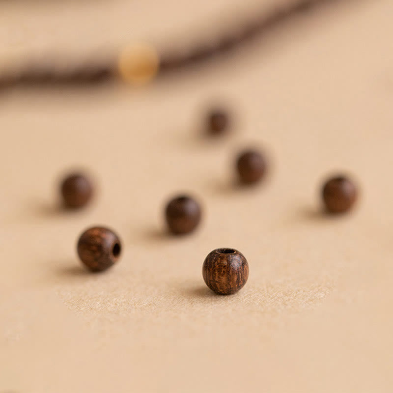 Wear FengShui 4mm Ultra-thin Sandalwood 14K Gold Plated Copper Beads Protection Bracelet