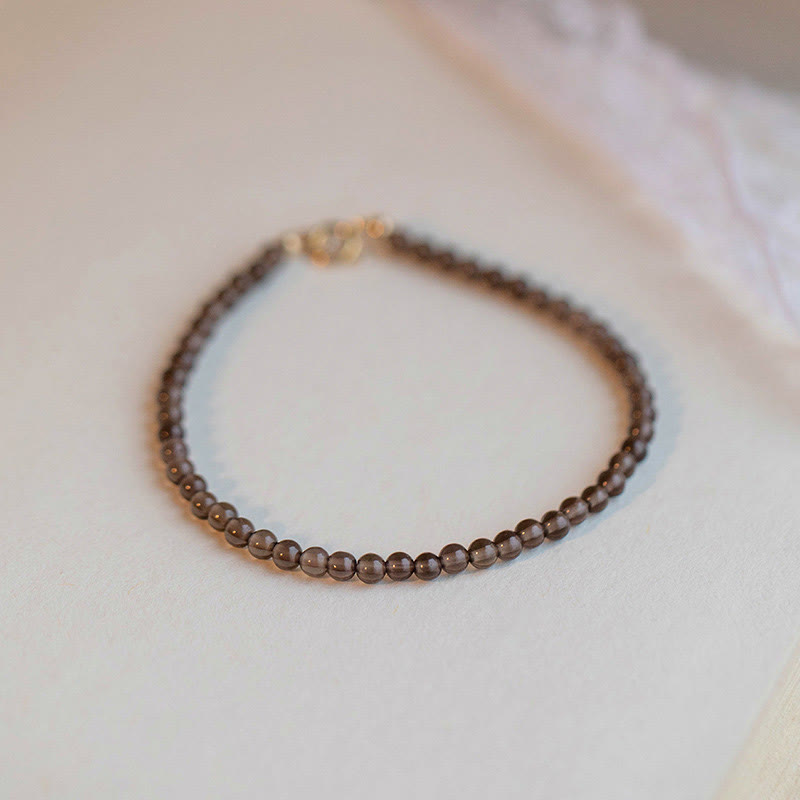Wear FengShui Smoky Quartz Black Obsidian Ultra-thin Beads Success Bracelet