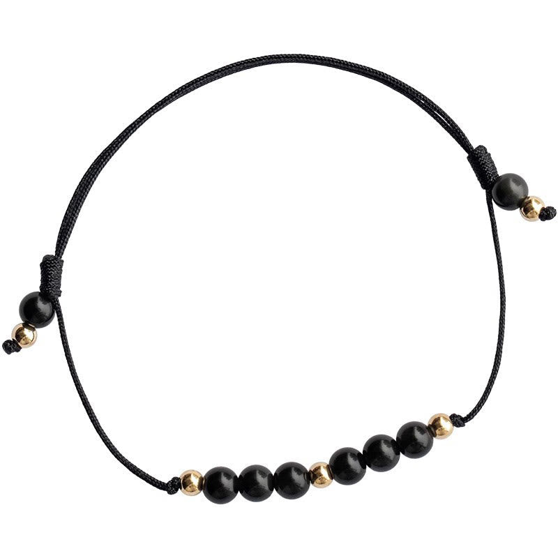 Wear FengShui Smoky Quartz Black Obsidian Ultra-thin Beads Success Bracelet