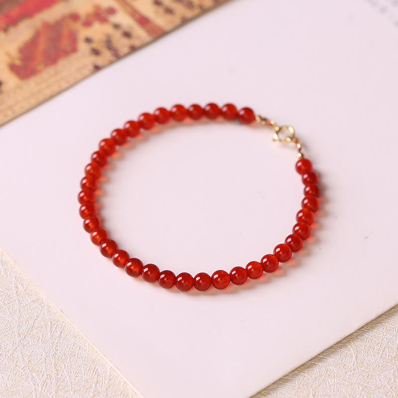 Wear FengShui Small Red Agate Ultra-thin Beads Calm Bracelet