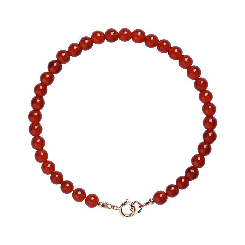 Wear FengShui Small Red Agate Ultra-thin Beads Calm Bracelet