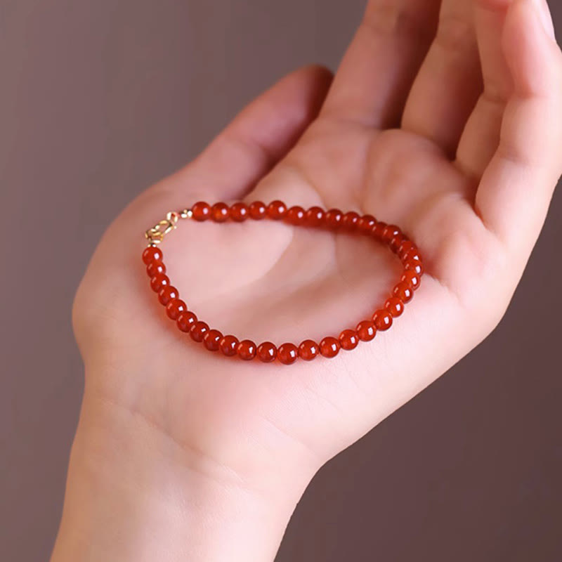 Wear FengShui Small Red Agate Ultra-thin Beads Calm Bracelet