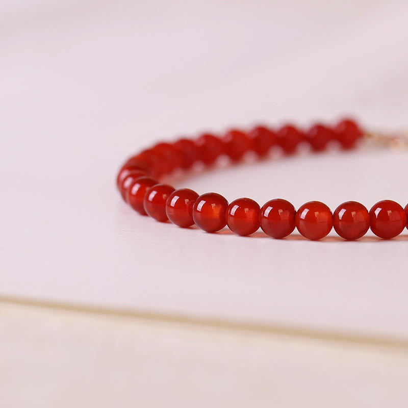 Wear FengShui Small Red Agate Ultra-thin Beads Calm Bracelet