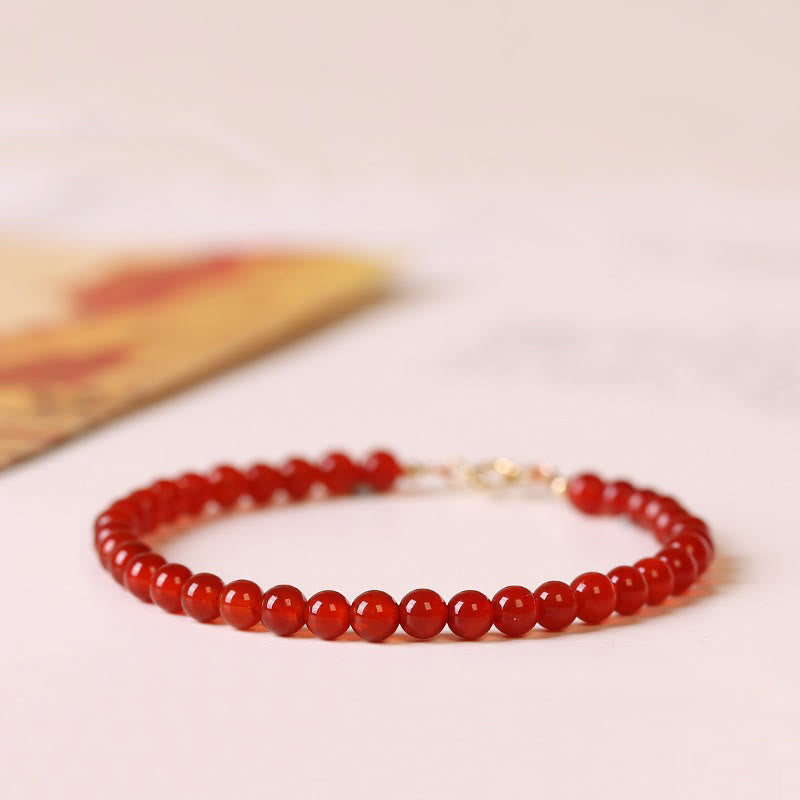 Wear FengShui Small Red Agate Ultra-thin Beads Calm Bracelet
