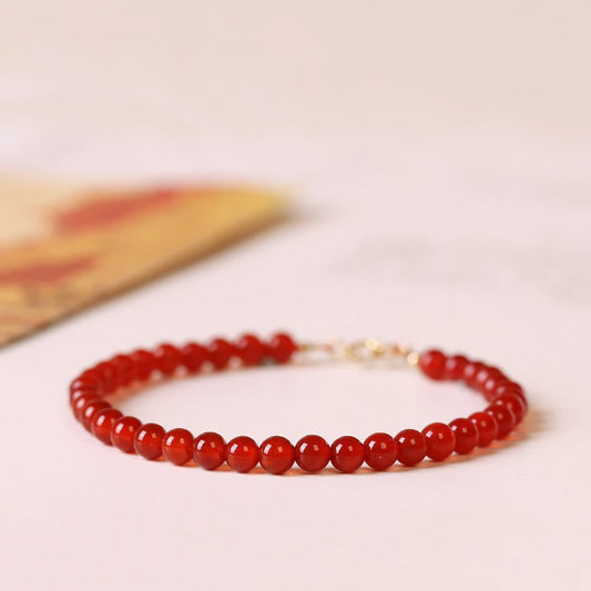 Wear FengShui Small Red Agate Ultra-thin Beads Calm Bracelet