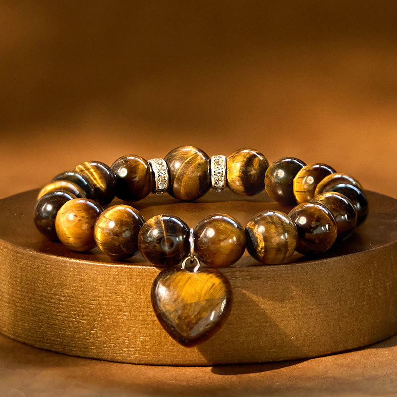 Wear FengShui Various Crystal Green Aventurine Love Heart Balance Bracelet