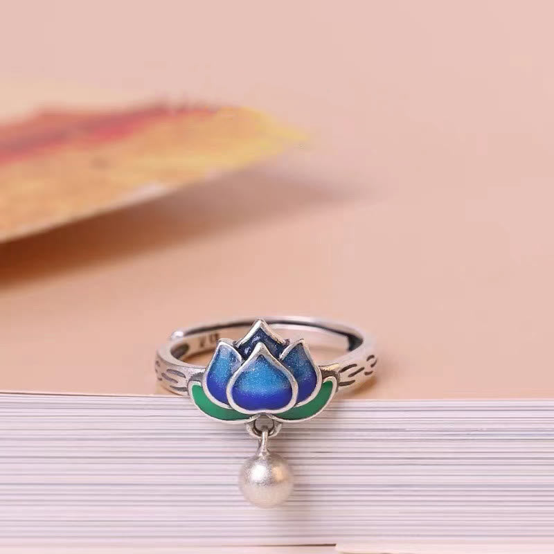 Wear FengShui Lotus Flower Pattern Enlightenment Ring