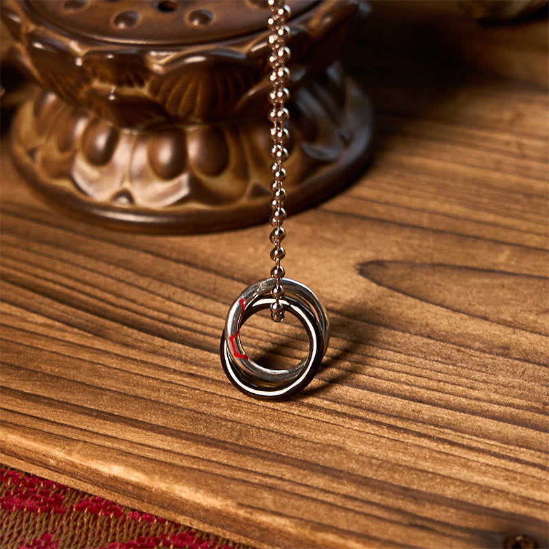Wear FengShui Copper Qiankun Hoop Big Dipper Luck Necklace Pendant