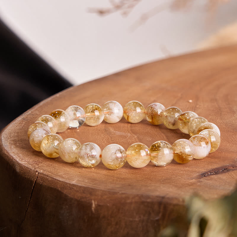 Wear FengShui Natural Citrine Snowflake Crystal Prosperity Bracelet
