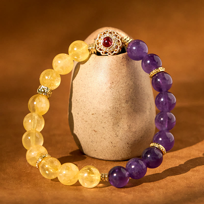 Wear FengShui Citrine Amethyst Pleasure Bracelet