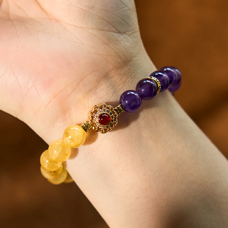 Wear FengShui Citrine Amethyst Pleasure Bracelet